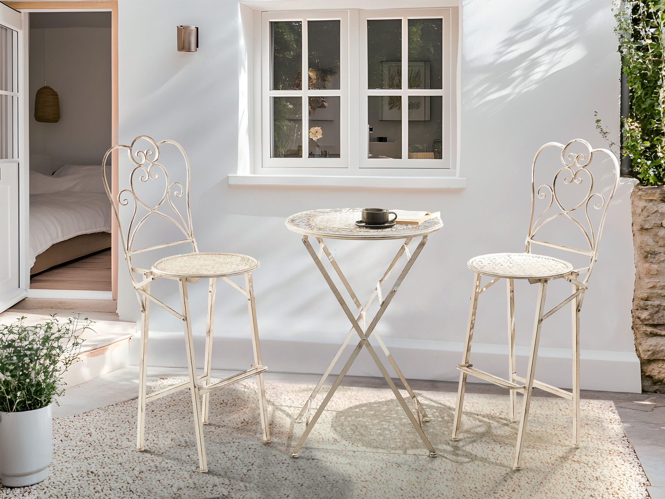 Beliani Tavolo da bar da giardino en Ferro Retrò TRIESTE  