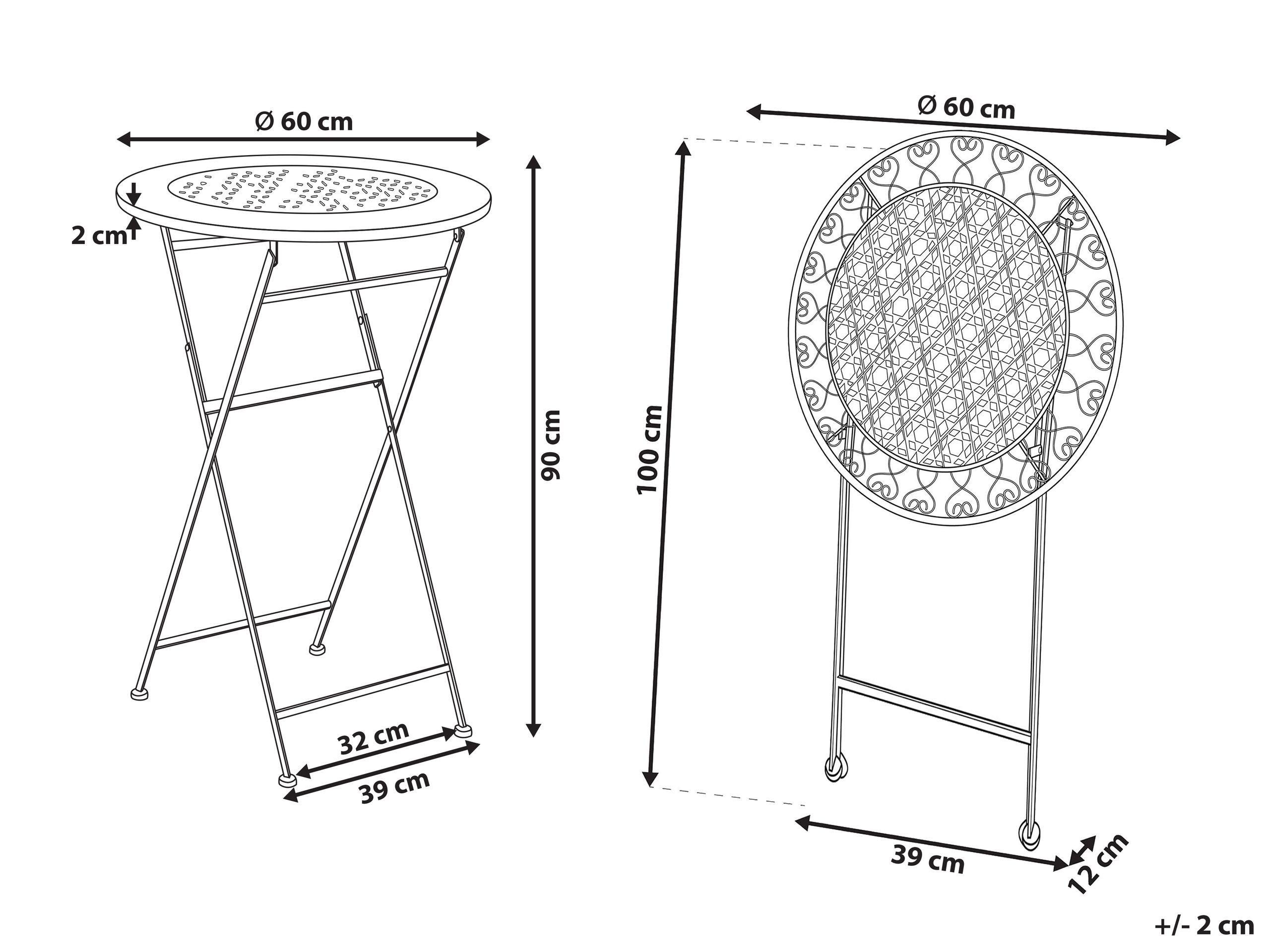 Beliani Tavolo da bar da giardino en Ferro Retrò TRIESTE  