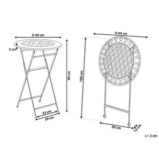 Beliani Tavolo da bar da giardino en Ferro Retrò TRIESTE  