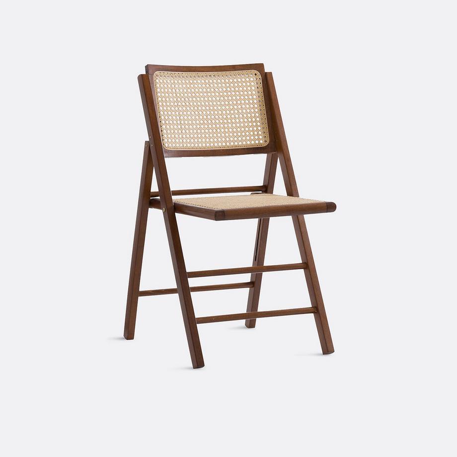 Klappstuhl Buche und Rohrgeflecht