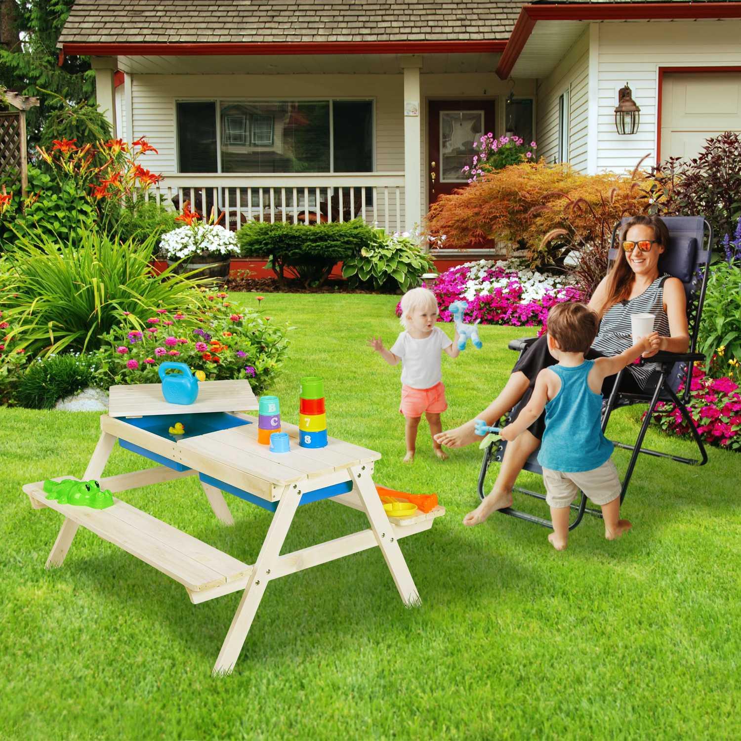 Northio Gruppo di sedute bianche per bambini in legno  
