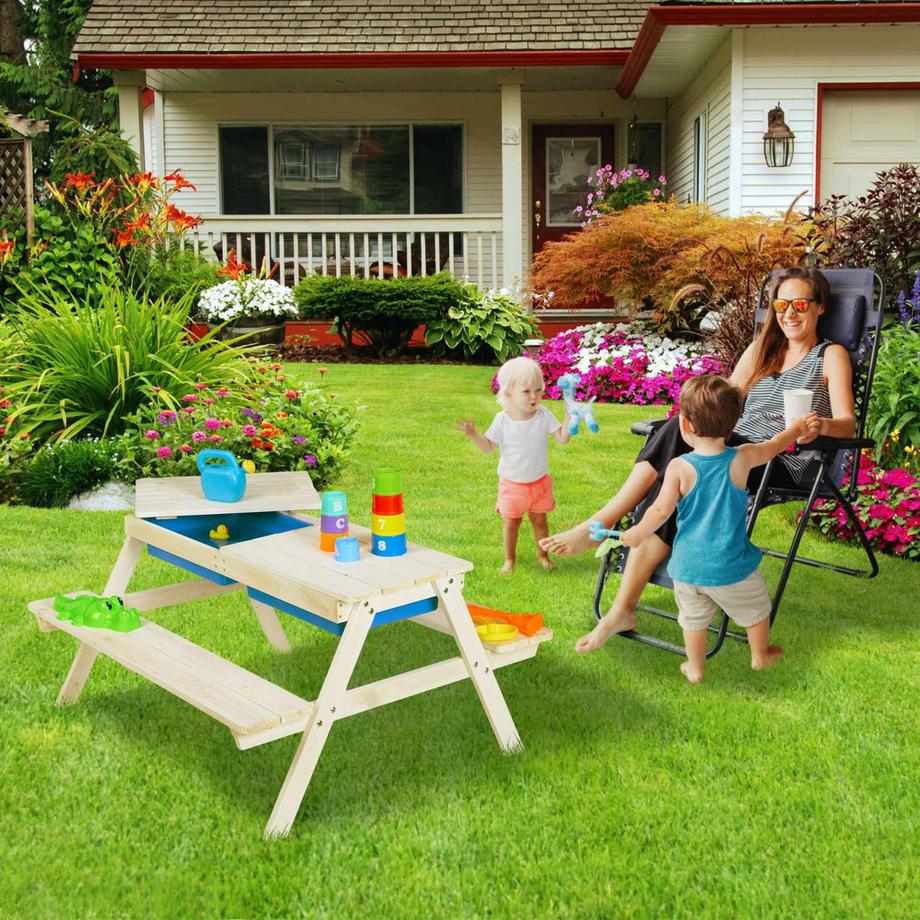 Northio Weiße Sitzgruppe für Kinder aus Holz  