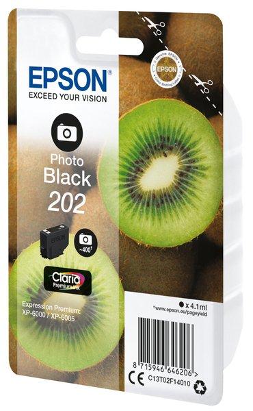 EPSON  Kiwi Singlepack Photo Black 202 Claria Premium Ink 