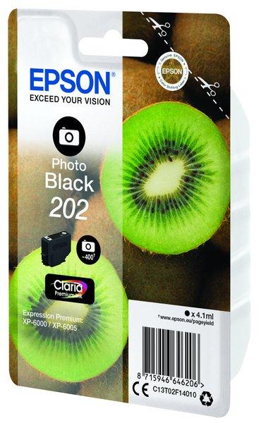 EPSON  Kiwi Singlepack Photo Black 202 Claria Premium Ink 