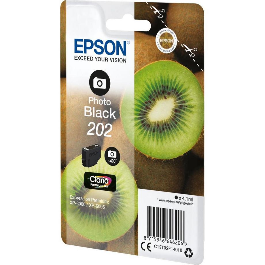 EPSON  EPSON Tintenpatrone 202 ph.schwarz T02F140 XP-6000/6005 400 Seiten 