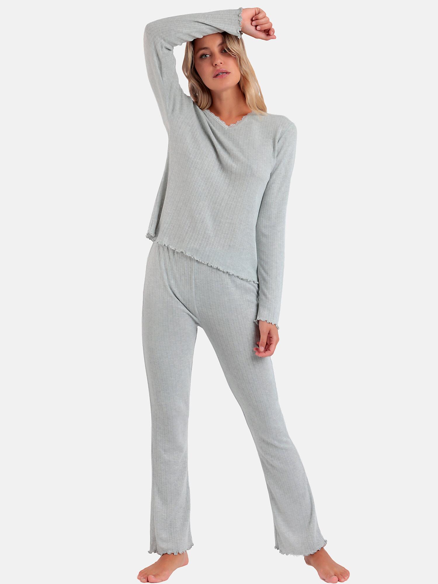 Admas  Pyjama Hose Top Langarm Soft Canale 