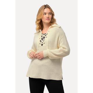 Ulla Popken  Pullover, Strukturstrick, Matrosenkragen, Langarm 