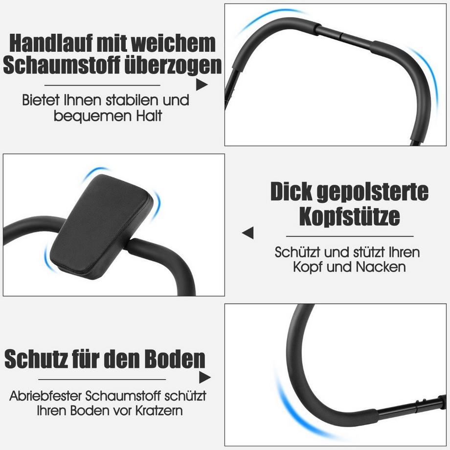 Northix  Bauchmuskeltrainer mit Weichem Griff Krafttrainingsgerät Fitnessgerät Schwarz 
