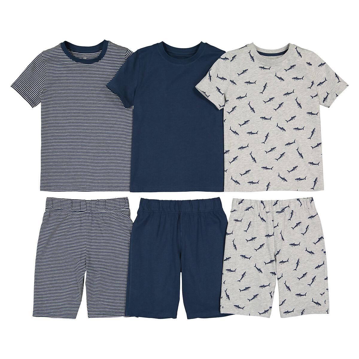 Image of 3er-pack Kurzpyjamas Jungen Blau 134/140