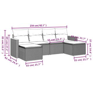 VidaXL Garten sofagarnitur poly-rattan  