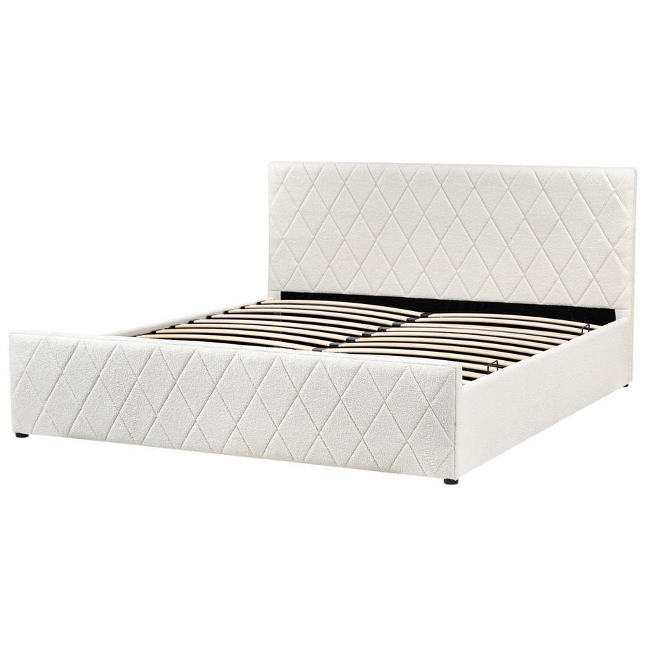 Beliani Letto contenitore en Bouclé  ROCHEFORT  