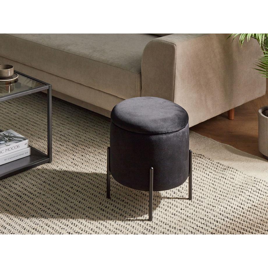 Beliani Pouf mit Stauraum aus Samtstoff  WENONA  