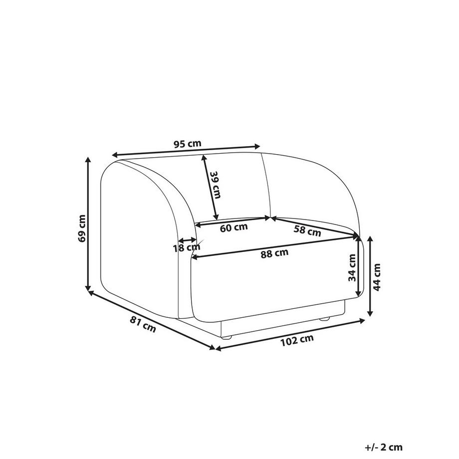 Beliani Fauteuil en Tissu Glamour SKJANES  