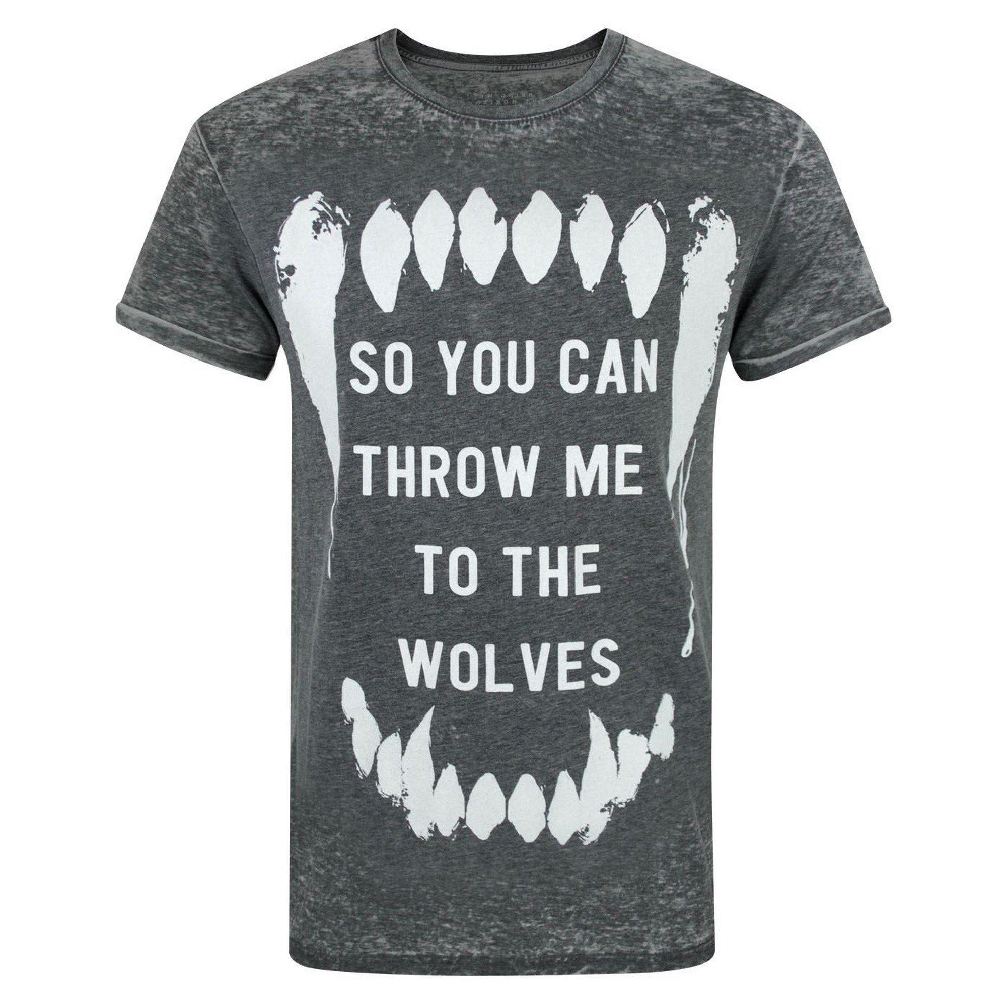 Image of Wolves Burn Out Tshirt Herren Charcoal Black M