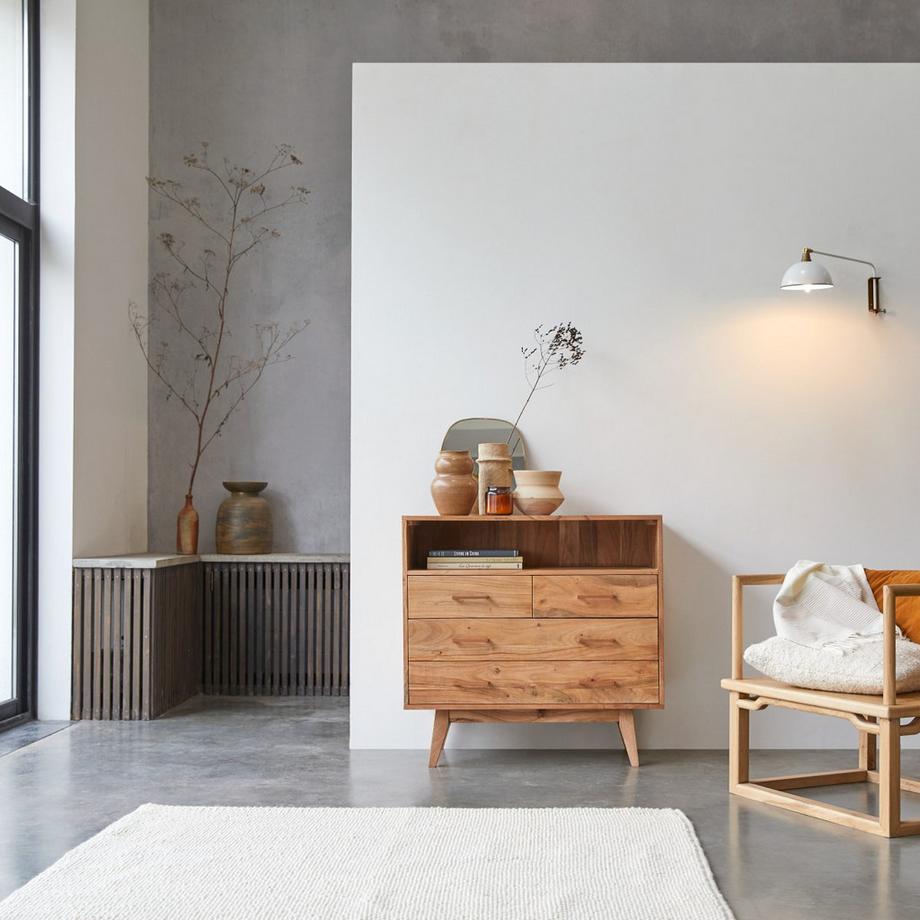 Tikamoon Cassettiera in acacia massello Oslo  