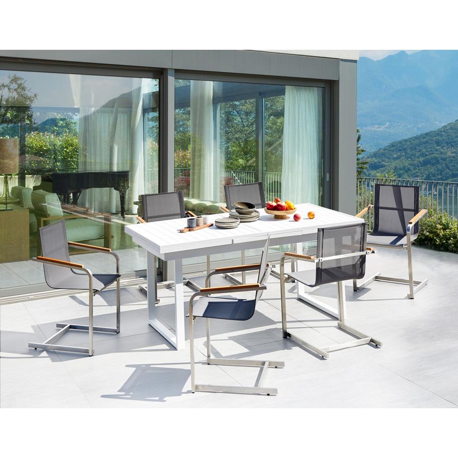 Beliani Ensemble de salle à manger de jardin pour 6 personnes en Aluminium  VALCANETTO/COSOLETO  