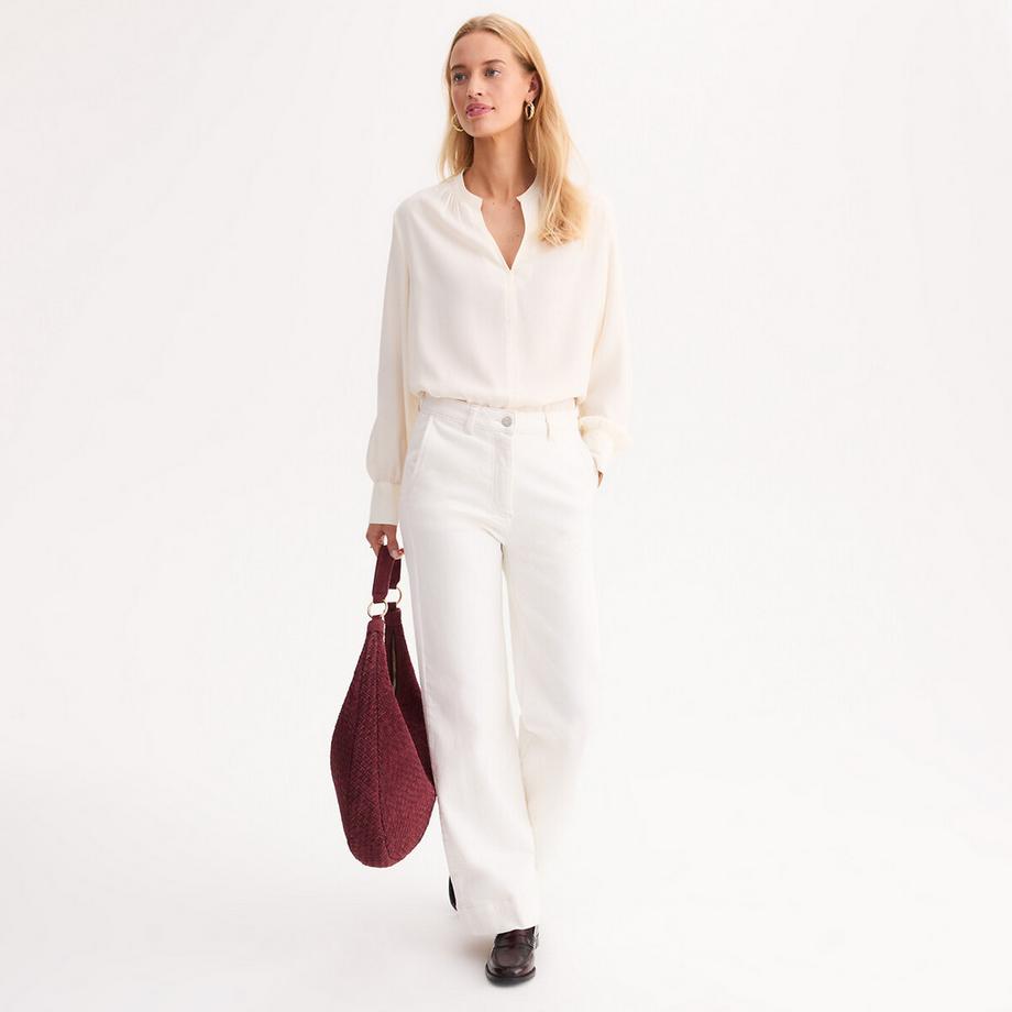 La Redoute Collections V-Ausschnitt Langarm Bluse  