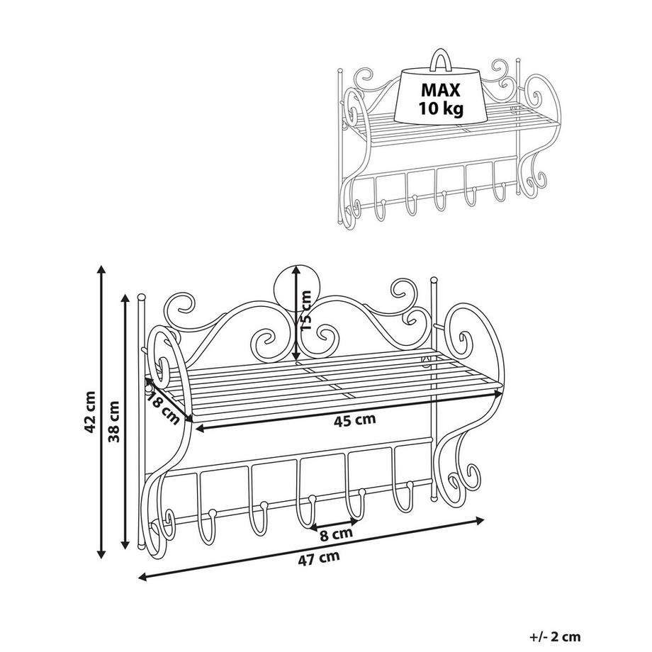 Beliani Wandregal aus Eisen Retro OSORNO  