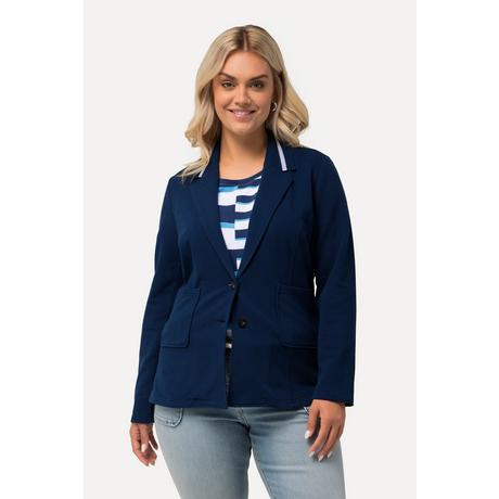 Ulla Popken  Blazer di felpa in comodo tessuto elasticizzato con revers 