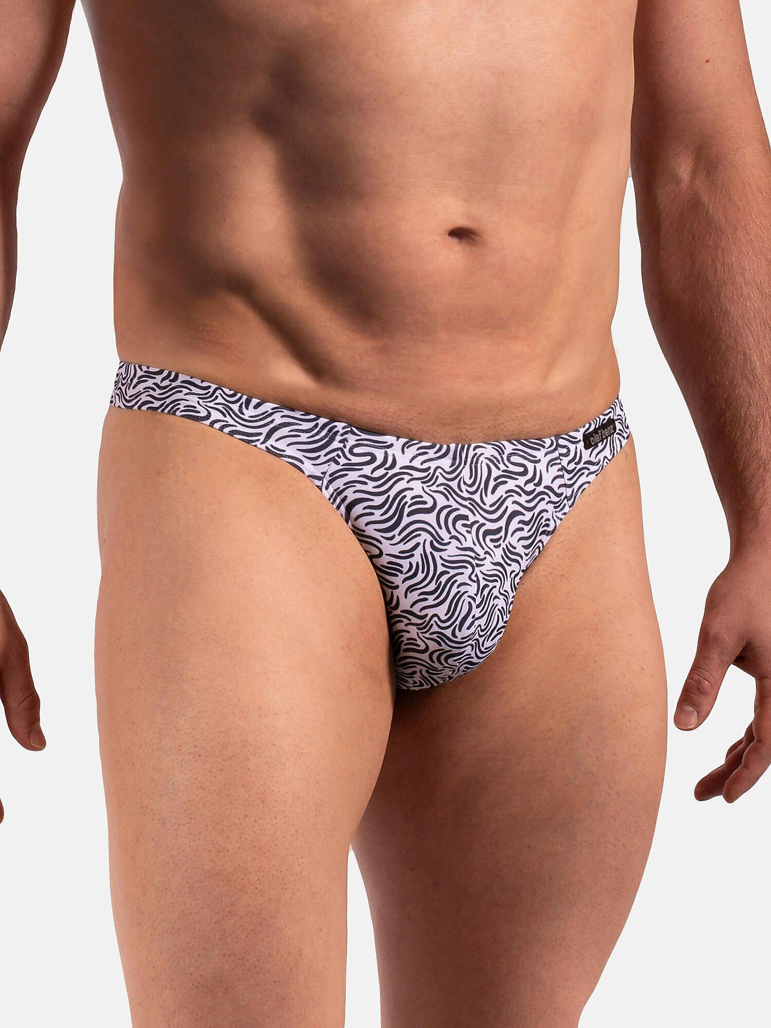 Image of Badestring Unisex Schwarz Bedruckt S