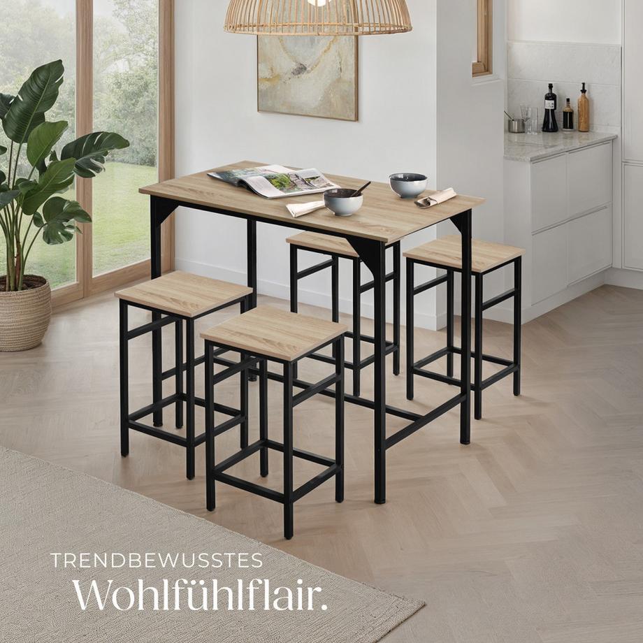 Tectake Set da bar Edimburgo 5 pezzi  