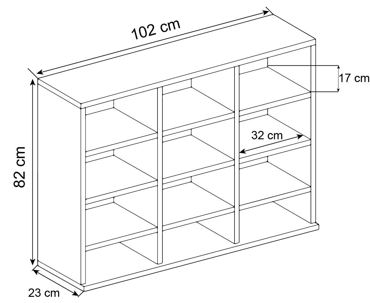 VCM Holzregal stehend | platzsparender CD-Schrank für 480 CDs oder 224 DVDs | Maße:H. 82 x B. 102 x T. 23 cm | Elegantes DVD Regal stehend | Blu-Ray Regal  