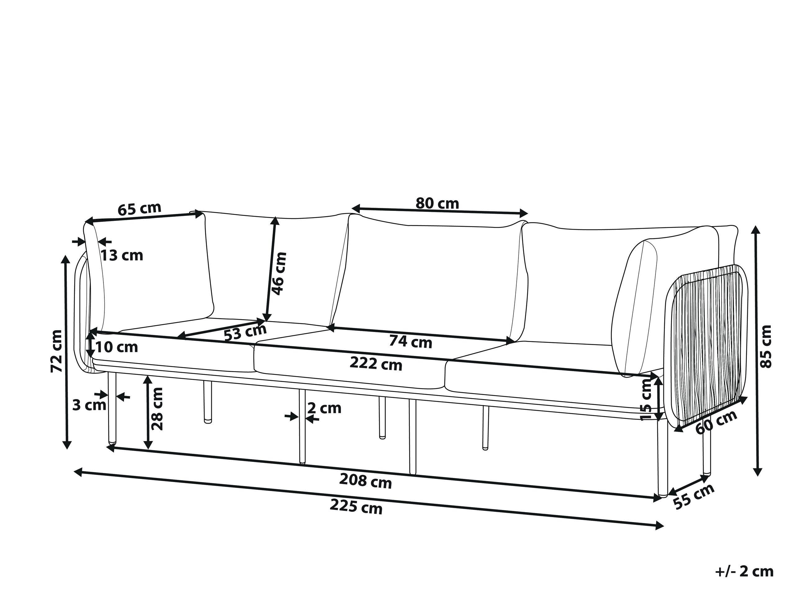 Beliani 3 Sitzer Sofa aus Aluminium Modern SENISE  