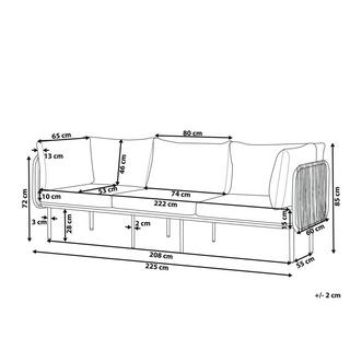 Beliani 3 Sitzer Sofa aus Aluminium Modern SENISE  