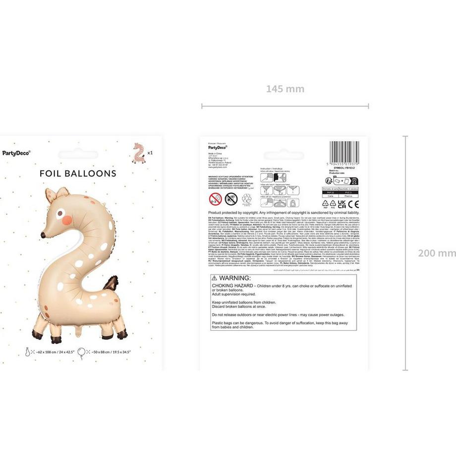 Pricenet  Palloncino foil numero \2\ - Saren 50x88 cm 