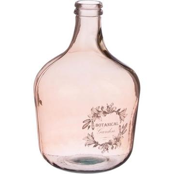 Vase Korbflasche rosa rund 27