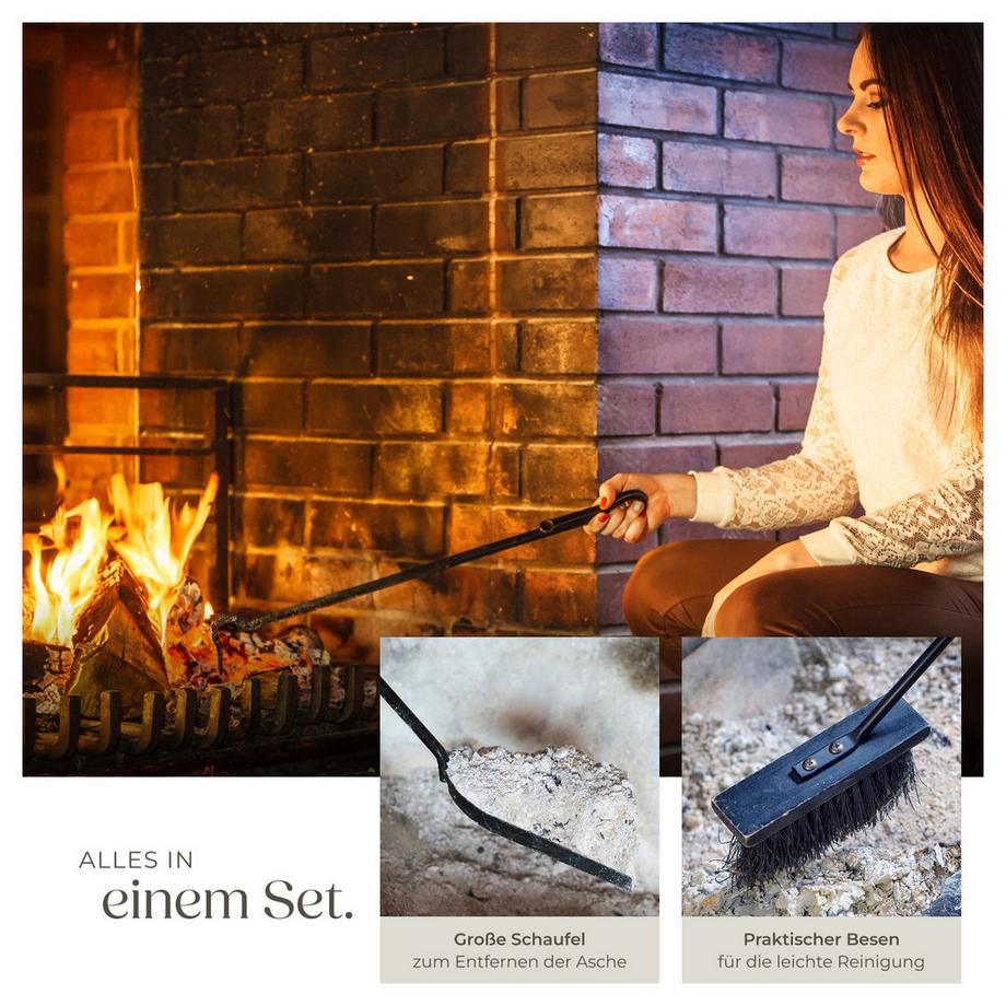 Tectake  Serviteur de cheminée  5 pièces 