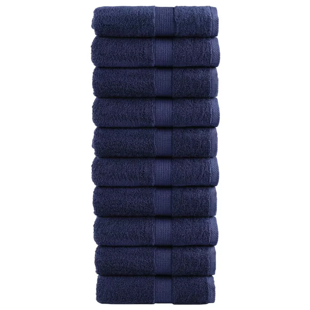 VidaXL - Serviette de visage coton, 30 x 30 cm, Bleu