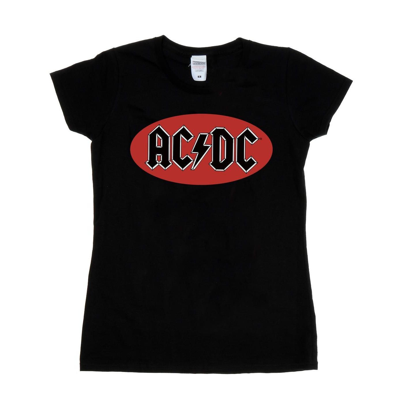 Image of Acdc Red Circle Logo Tshirt Damen Schwarz S