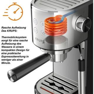 KRUPS Krups Virtuso Espresso Siebträgermaschine 15 Bar, Testsieger Stiftung Warentest + F20342 Kaffeemühle  