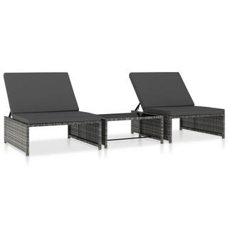 VidaXL Chaise de jardin inclinable rotin synthétique  