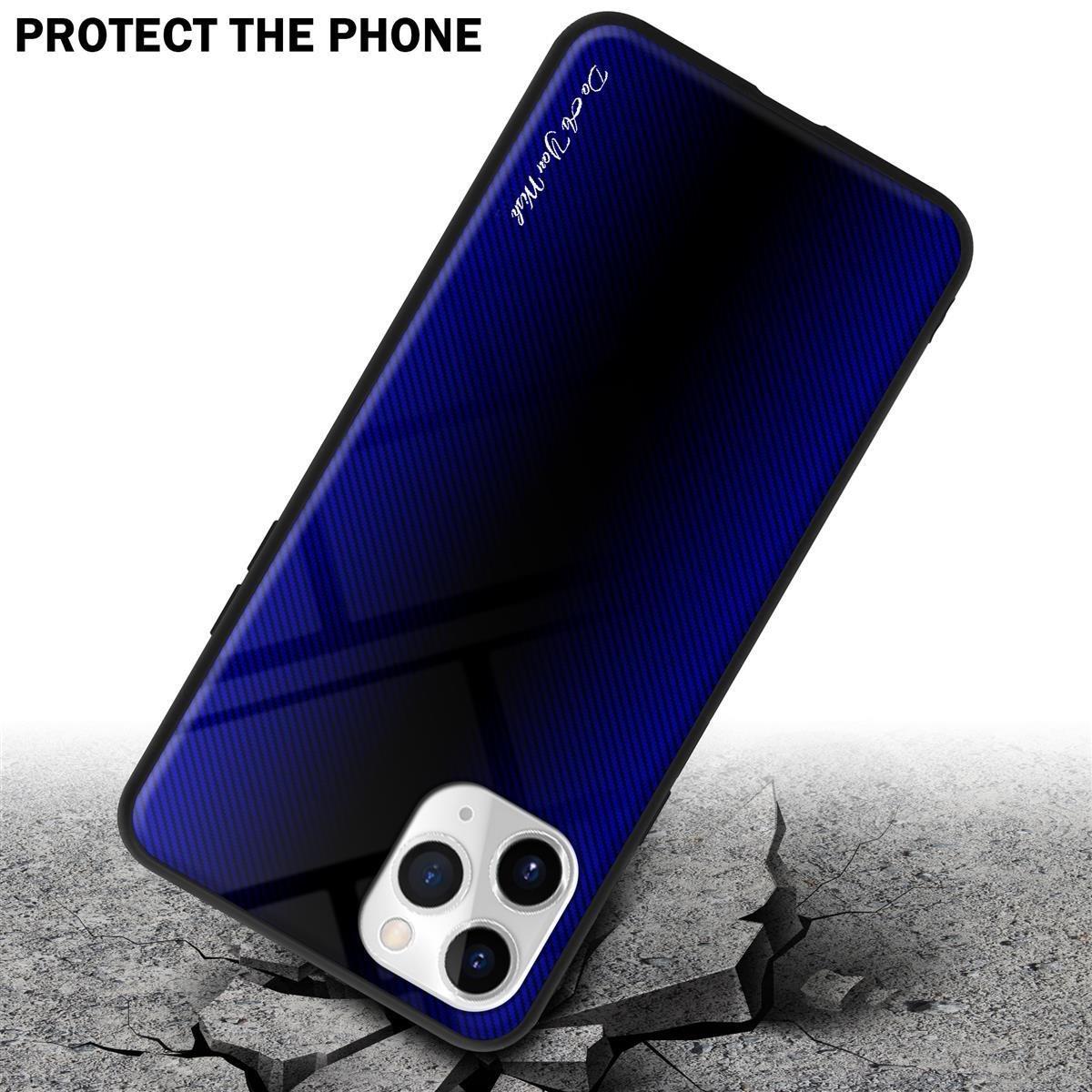 Cadorabo  Housse compatible avec Apple iPhone 11 PRO MAX - Aspect rayé - Coque de protection en silicone TPU et dos en verre trempé 