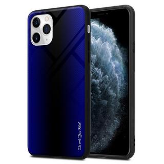 Cadorabo  Housse compatible avec Apple iPhone 11 PRO MAX - Aspect rayé - Coque de protection en silicone TPU et dos en verre trempé 