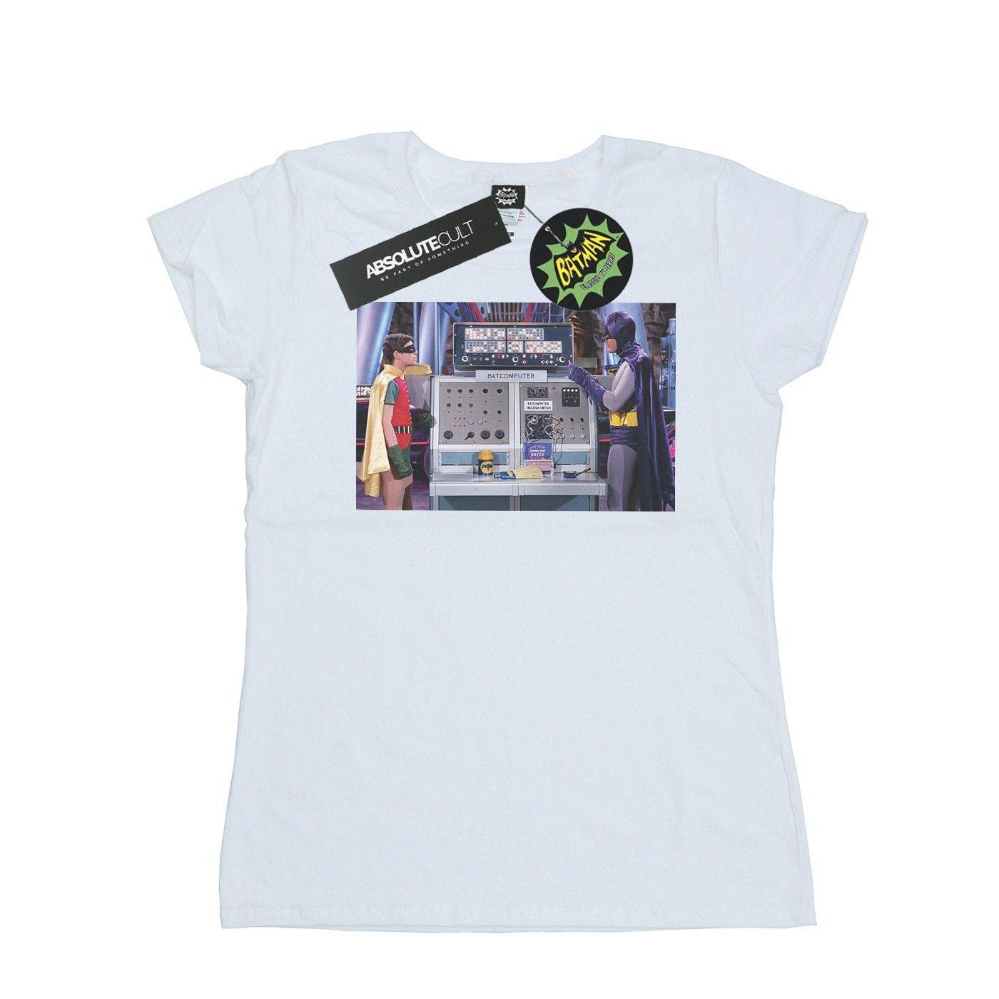 Image of Batman Tv Series Batcomputer Tshirt Damen Weiss L
