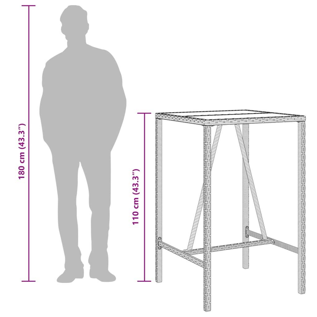 VidaXL Outdoor bartisch poly-rattan  