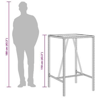 VidaXL Table de bar d'extérieur rotin synthétique  