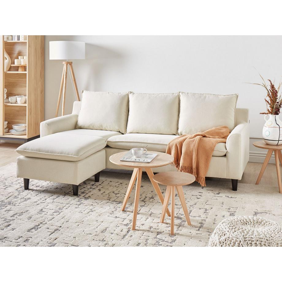 Beliani Ecksofa aus Stoff  ELVENES  