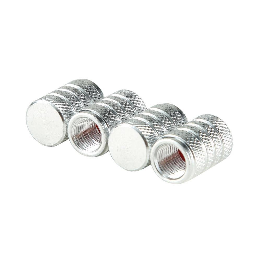 eStore  4x Bouchons de valve pour voiture, aluminium - argent 