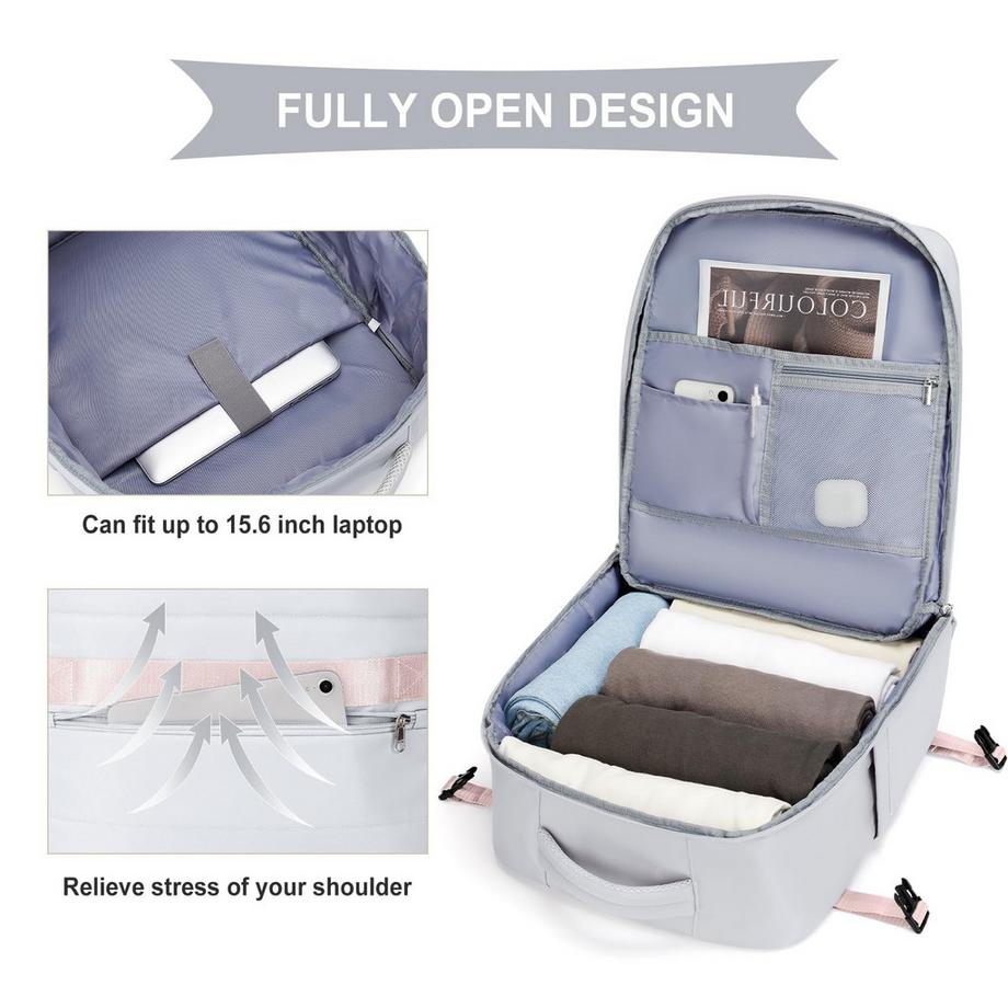 Only-bags.store Sac à dos de voyage étanche pour bagage à main d'avion avec compartiment pour ordinateur portable  