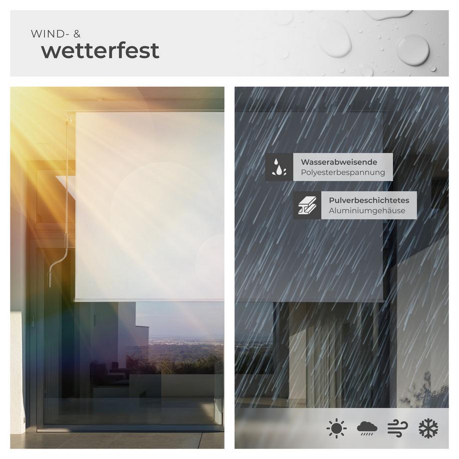 Tectake Senkrechtmarkise Eloise verschiedene Größen UV-beständig und wasserabweisend  