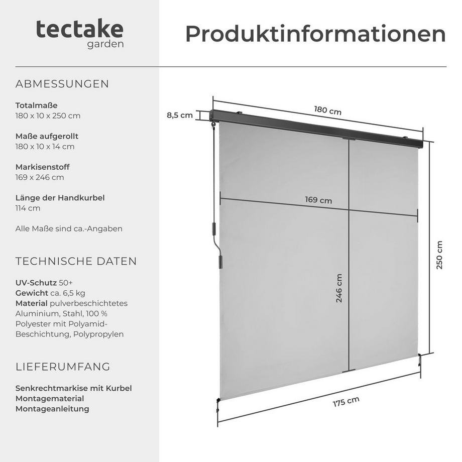 Tectake Store banne verticale ELOISE différentes tailles  
