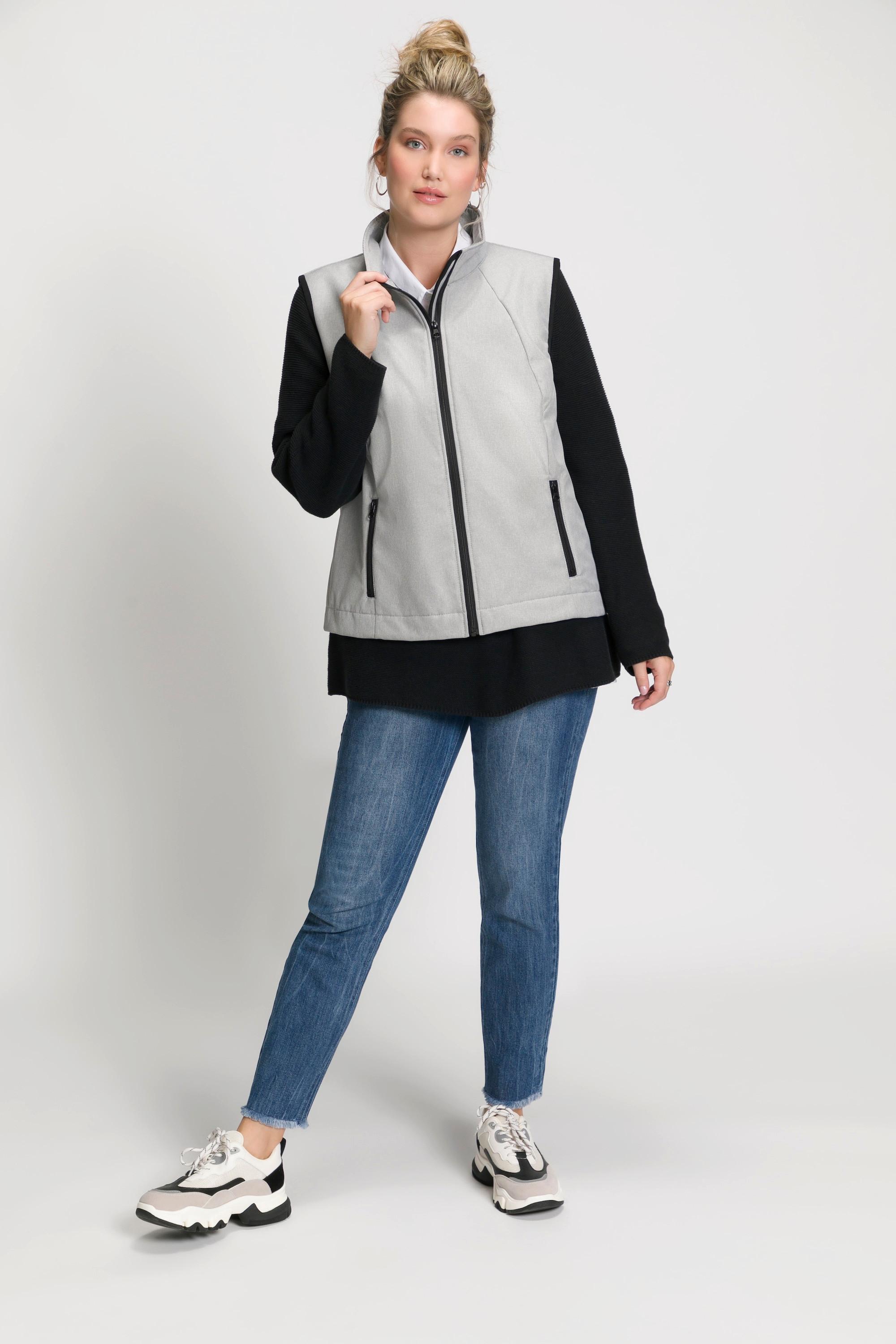 Ulla Popken  Gilet di softshell con fodera di pile e collo alto 