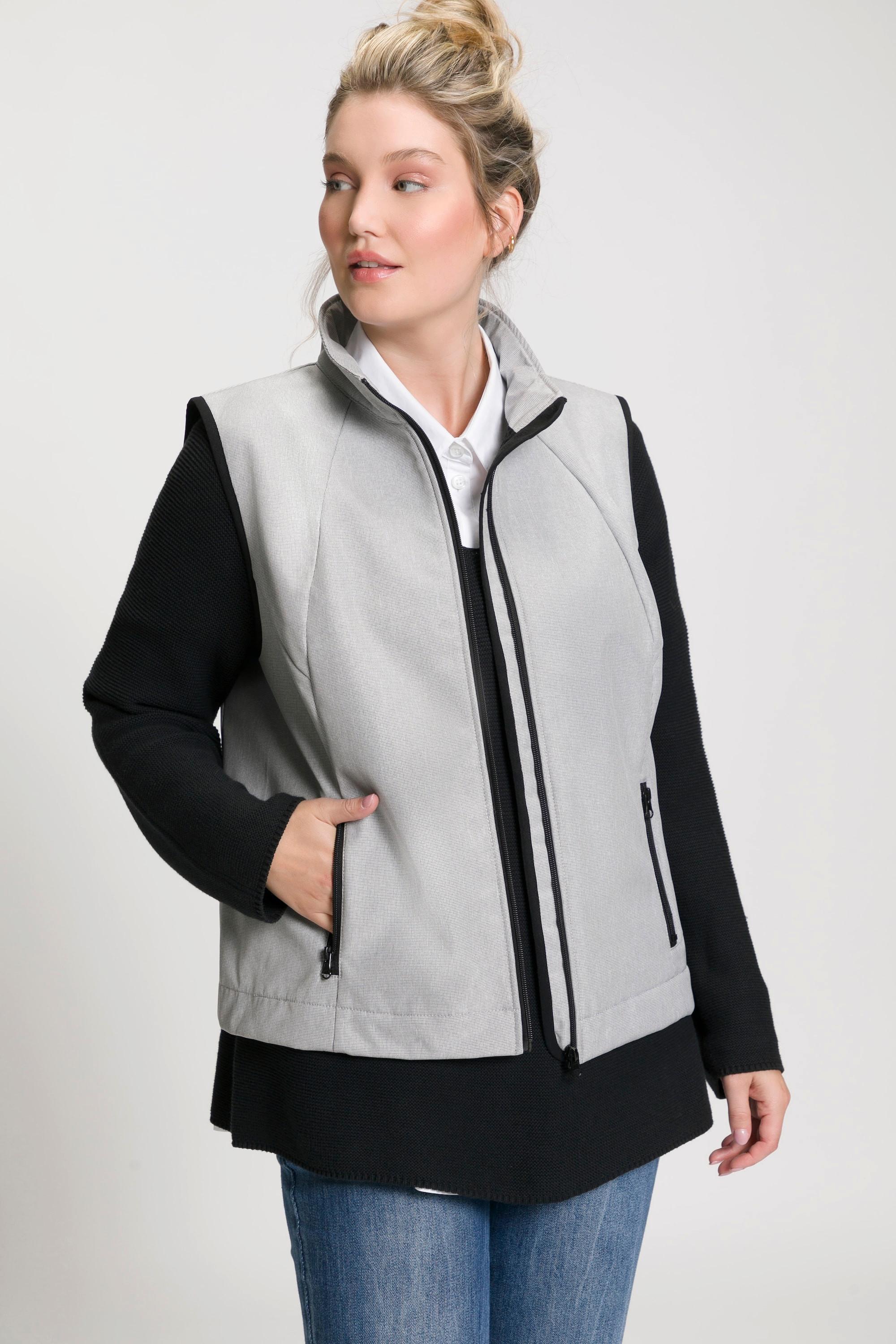 Ulla Popken  Softshell-Weste, Fleecefutter, Stehkragen 