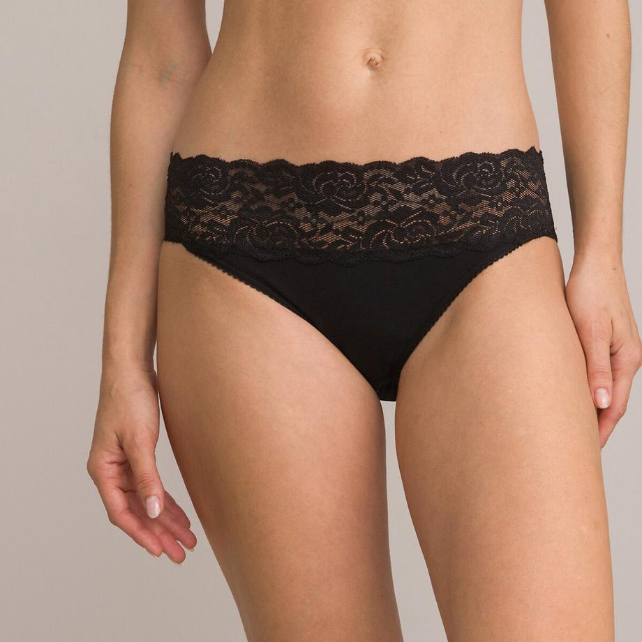 La Redoute Collections 3er-Pack Slips mit breitem Spitzenbund  