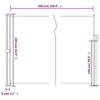 VidaXL Auvent latéral rétractable  