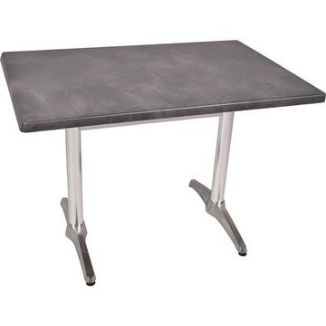 Table de bistrot Dark Slate Brenta noir argenté 110x70